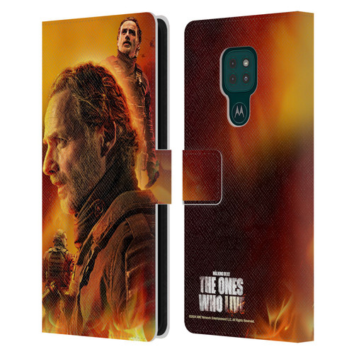 The Walking Dead: The Ones Who Live Key Art Rick Leather Book Wallet Case Cover For Motorola Moto G9 Play