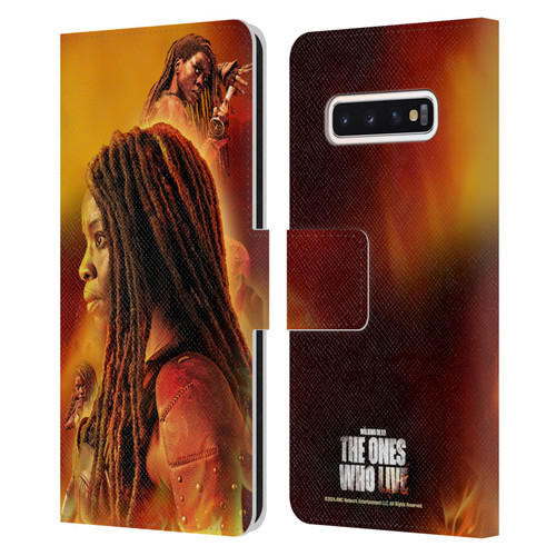 The Walking Dead: The Ones Who Live Key Art Michonne Leather Book Wallet Case Cover For Samsung Galaxy S10