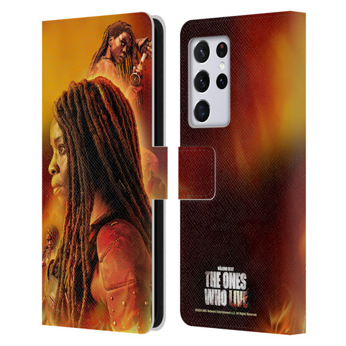 The Walking Dead: The Ones Who Live Key Art Michonne Leather Book Wallet Case Cover For Samsung Galaxy S21 Ultra 5G