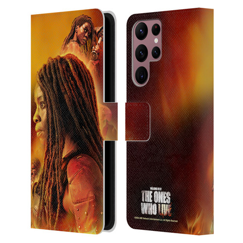 The Walking Dead: The Ones Who Live Key Art Michonne Leather Book Wallet Case Cover For Samsung Galaxy S22 Ultra 5G