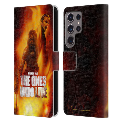 The Walking Dead: The Ones Who Live Key Art Poster Leather Book Wallet Case Cover For Samsung Galaxy S24 Ultra 5G