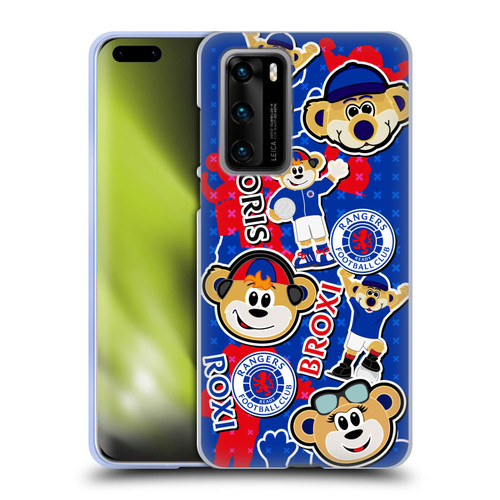 Rangers FC Crest Mascot Sticker Collage Soft Gel Case for Huawei P40 5G