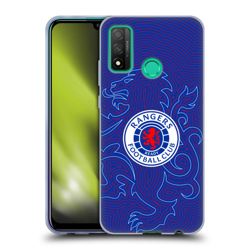 Rangers FC Crest Lion Pinstripes Pattern Soft Gel Case for Huawei P Smart (2020)