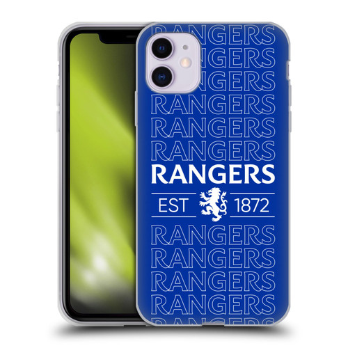 Rangers FC Crest Typography Soft Gel Case for Apple iPhone 11