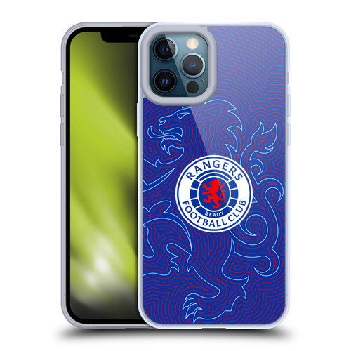 Rangers FC Crest Lion Pinstripes Pattern Soft Gel Case for Apple iPhone 12 Pro Max