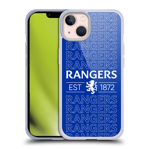 Rangers FC Crest Typography Soft Gel Case for Apple iPhone 13
