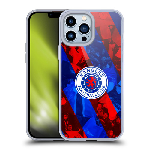 Rangers FC Crest Stadium Stripes Soft Gel Case for Apple iPhone 13 Pro Max & MagSafe