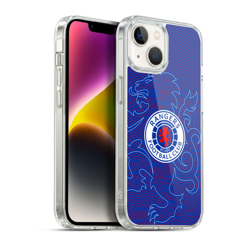 Rangers FC Crest Lion Pinstripes Pattern Soft Gel Case for Apple iPhone 14