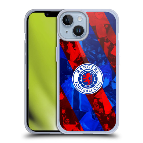 Rangers FC Crest Stadium Stripes Soft Gel Case for Apple iPhone 14 & MagSafe