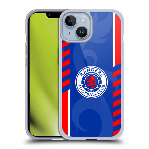Rangers FC Crest Stripes Soft Gel Case for Apple iPhone 14