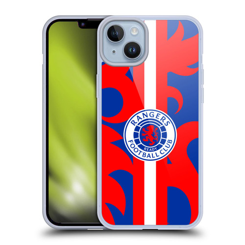Rangers FC Crest Lion Rampant Pattern Soft Gel Case for Apple iPhone 14 Plus & MagSafe