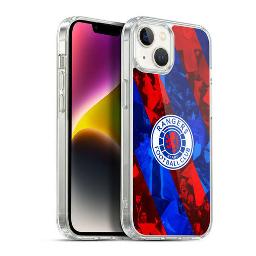 Rangers FC Crest Stadium Stripes Soft Gel Case for Apple iPhone 14 Plus & MagSafe