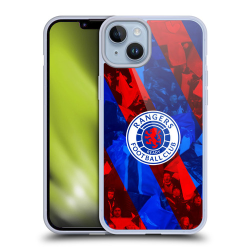 Rangers FC Crest Stadium Stripes Soft Gel Case for Apple iPhone 14 Plus