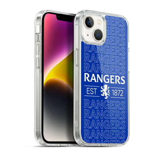Rangers FC Crest Typography Soft Gel Case for Apple iPhone 14 Plus & MagSafe