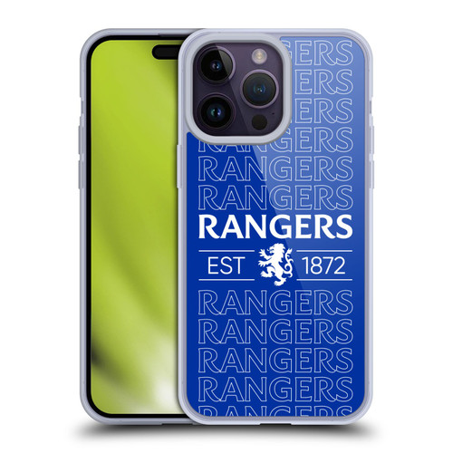 Rangers FC Crest Typography Soft Gel Case for Apple iPhone 14 Pro Max