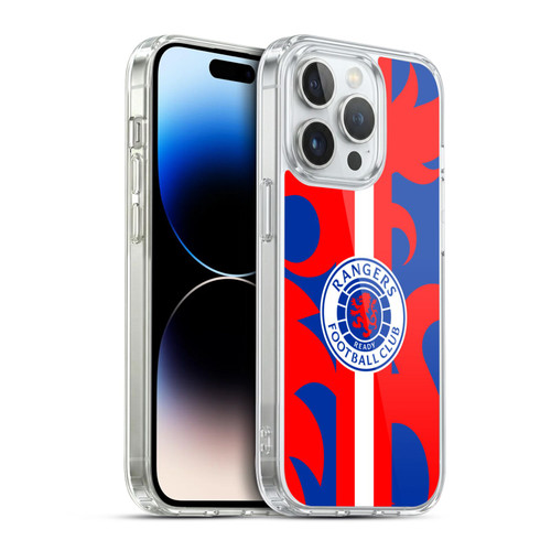 Rangers FC Crest Lion Rampant Pattern Soft Gel Case for Apple iPhone 14 Pro & MagSafe