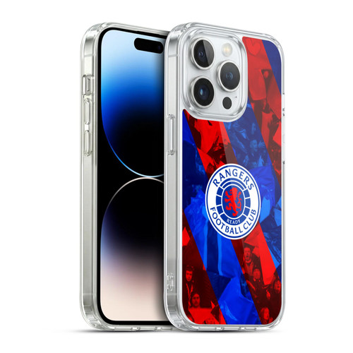 Rangers FC Crest Stadium Stripes Soft Gel Case for Apple iPhone 14 Pro & MagSafe