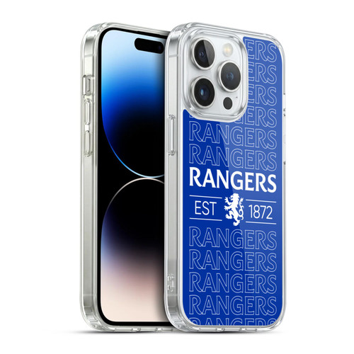 Rangers FC Crest Typography Soft Gel Case for Apple iPhone 14 Pro & MagSafe