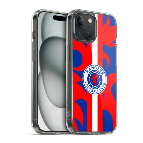 Rangers FC Crest Lion Rampant Pattern Soft Gel Case for Apple iPhone 15 & MagSafe