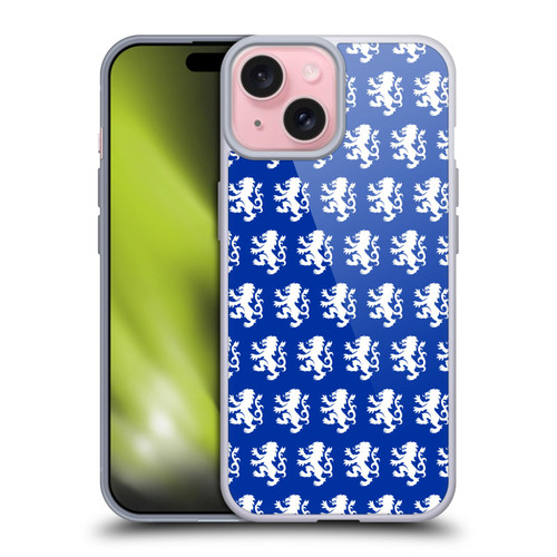 Rangers FC Crest Pattern Soft Gel Case for Apple iPhone 15