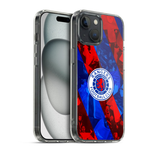 Rangers FC Crest Stadium Stripes Soft Gel Case for Apple iPhone 15 & MagSafe