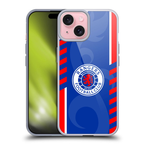 Rangers FC Crest Stripes Soft Gel Case for Apple iPhone 15