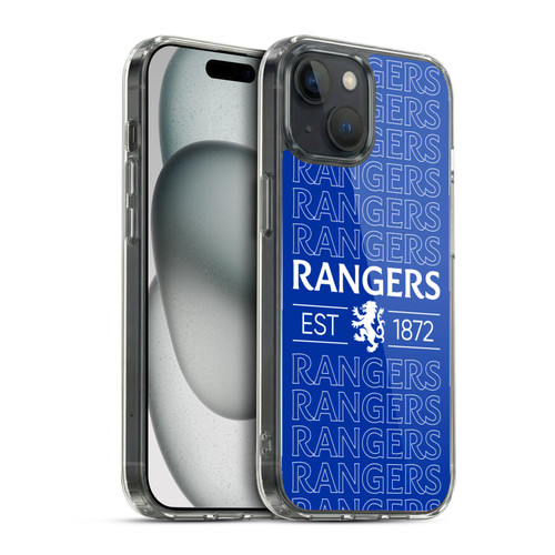 Rangers FC Crest Typography Soft Gel Case for Apple iPhone 15 & MagSafe