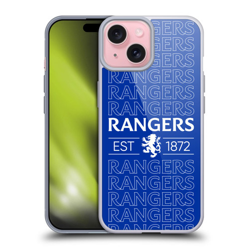 Rangers FC Crest Typography Soft Gel Case for Apple iPhone 15