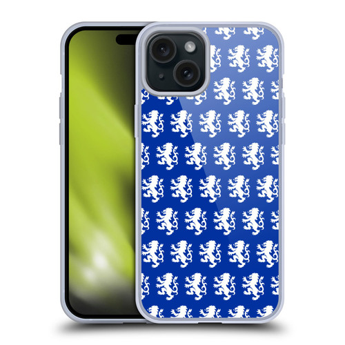 Rangers FC Crest Pattern Soft Gel Case for Apple iPhone 15 Plus & MagSafe