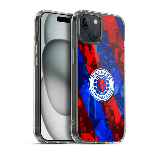 Rangers FC Crest Stadium Stripes Soft Gel Case for Apple iPhone 15 Plus & MagSafe