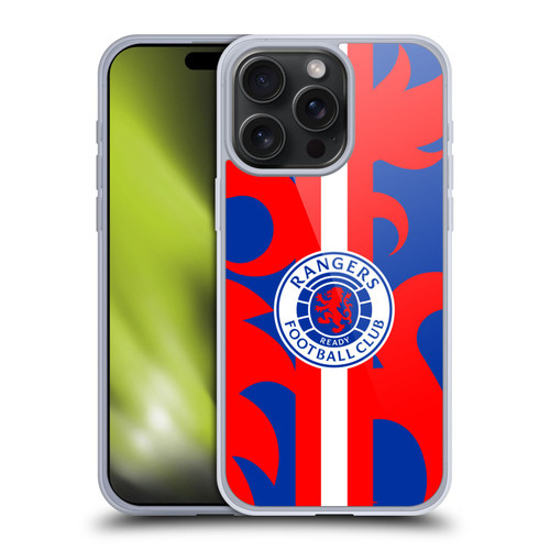 Rangers FC Crest Lion Rampant Pattern Soft Gel Case for Apple iPhone 15 Pro Max