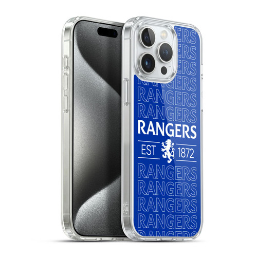 Rangers FC Crest Typography Soft Gel Case for Apple iPhone 15 Pro Max & MagSafe