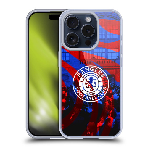 Rangers FC Crest Logo Stadium Soft Gel Case for Apple iPhone 15 Pro & MagSafe