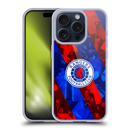 Rangers FC Crest Stadium Stripes Soft Gel Case for Apple iPhone 15 Pro & MagSafe
