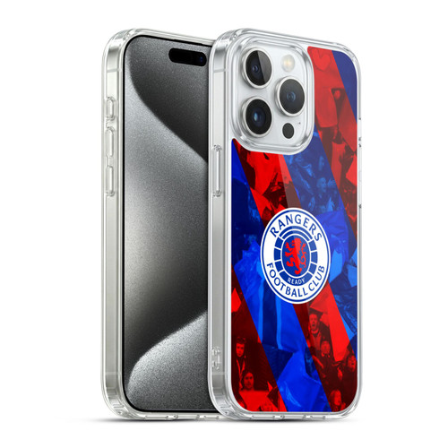 Rangers FC Crest Stadium Stripes Soft Gel Case for Apple iPhone 15 Pro & MagSafe