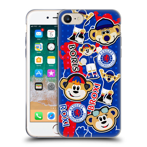 Rangers FC Crest Mascot Sticker Collage Soft Gel Case for Apple iPhone 7 / 8 / SE 2020 & 2022