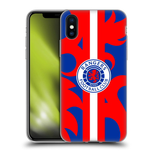 Rangers FC Crest Lion Rampant Pattern Soft Gel Case for Apple iPhone X / iPhone XS