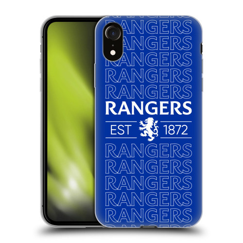 Rangers FC Crest Typography Soft Gel Case for Apple iPhone XR