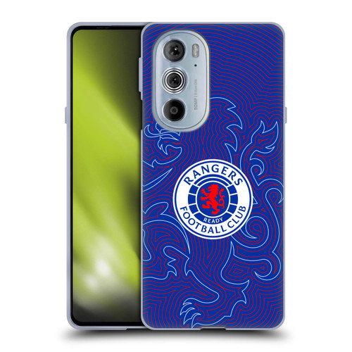 Rangers FC Crest Lion Pinstripes Pattern Soft Gel Case for Motorola Edge X30