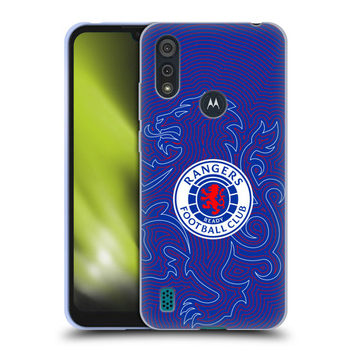 Rangers FC Crest Lion Pinstripes Pattern Soft Gel Case for Motorola Moto E6s (2020)