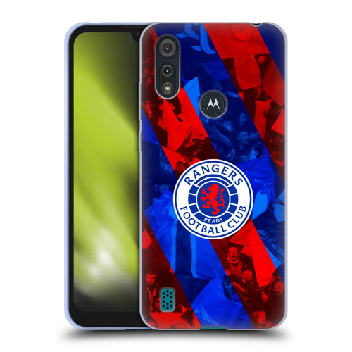 Rangers FC Crest Stadium Stripes Soft Gel Case for Motorola Moto E6s (2020)