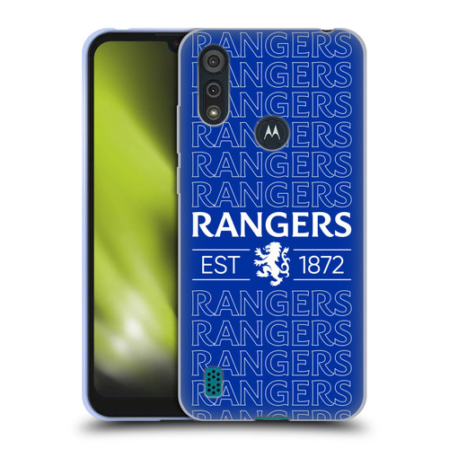 Rangers FC Crest Typography Soft Gel Case for Motorola Moto E6s (2020)