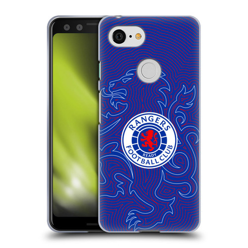 Rangers FC Crest Lion Pinstripes Pattern Soft Gel Case for Google Pixel 3