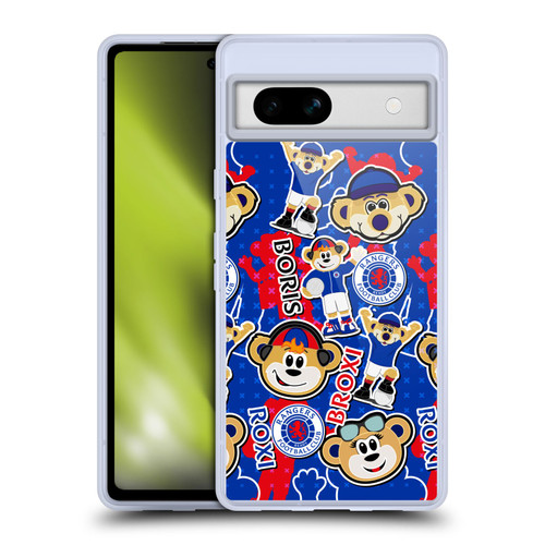 Rangers FC Crest Mascot Sticker Collage Soft Gel Case for Google Pixel 7a