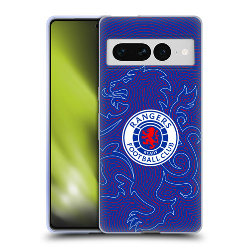 Rangers FC Crest Lion Pinstripes Pattern Soft Gel Case for Google Pixel 7 Pro