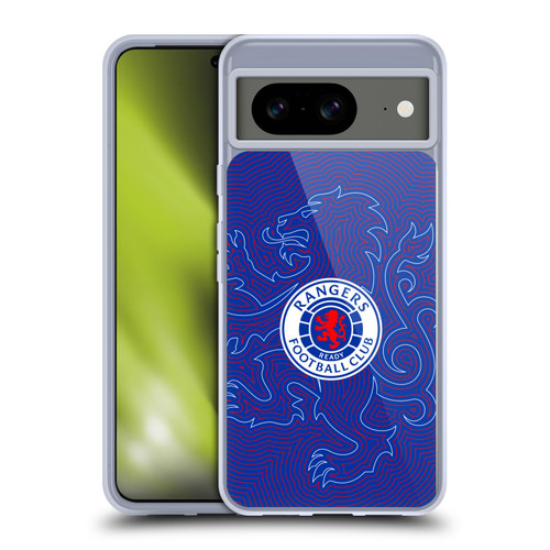 Rangers FC Crest Lion Pinstripes Pattern Soft Gel Case for Google Pixel 8