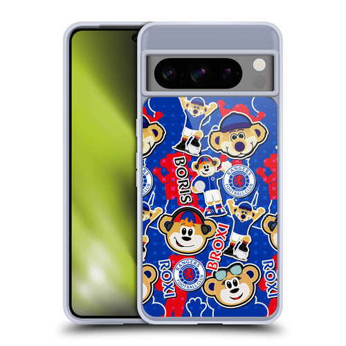 Rangers FC Crest Mascot Sticker Collage Soft Gel Case for Google Pixel 8 Pro