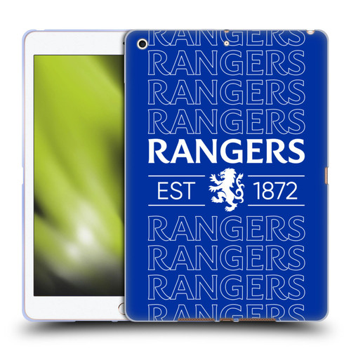 Rangers FC Crest Typography Soft Gel Case for Apple iPad 10.2 2019/2020/2021