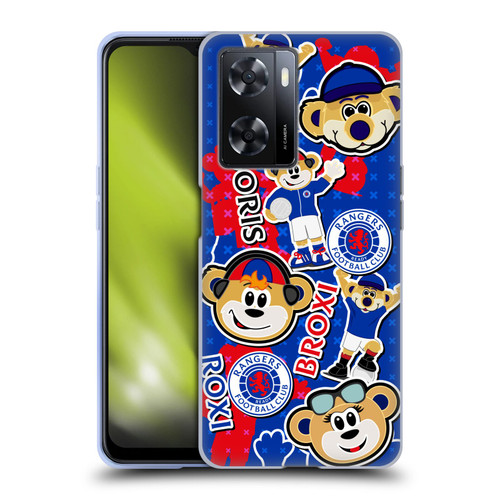 Rangers FC Crest Mascot Sticker Collage Soft Gel Case for OPPO A57s