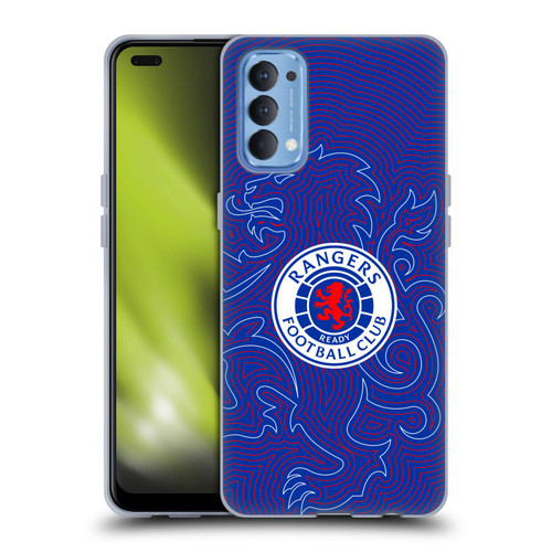 Rangers FC Crest Lion Pinstripes Pattern Soft Gel Case for OPPO Reno 4 5G